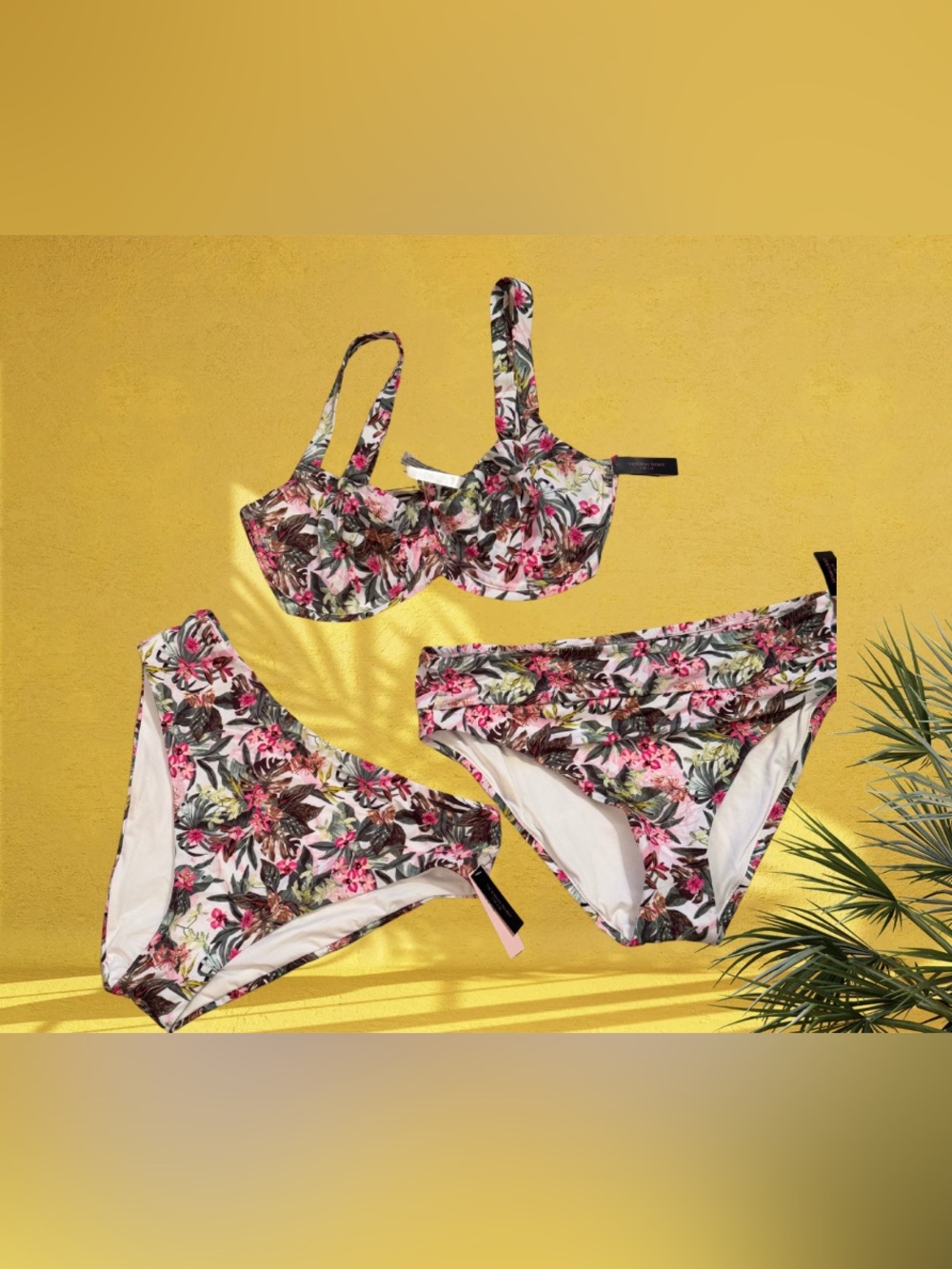 Floral Underwire Bikini Set in Pink and Green